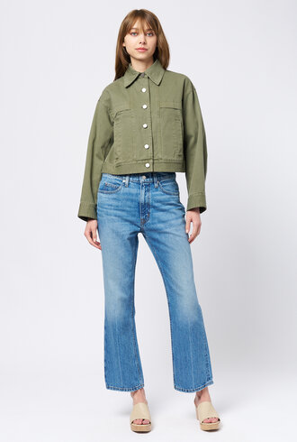 Apiece Apart Cropped Trapeze Jacket Thyme
