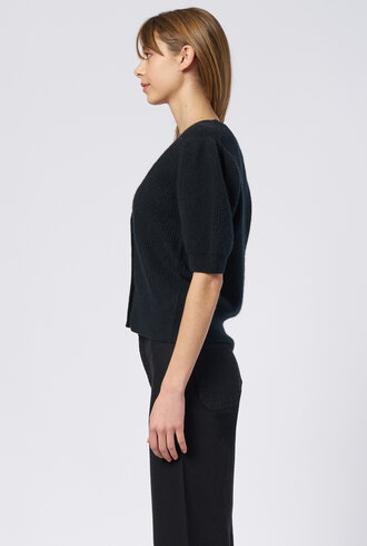 Kokun Short Sleeve  Cardigan Black