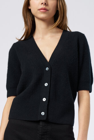 Kokun Short Sleeve  Cardigan Black