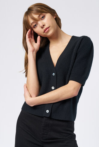 Kokun Short Sleeve  Cardigan Black