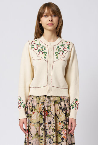 The Great The Western Beaded Cardigan Natural