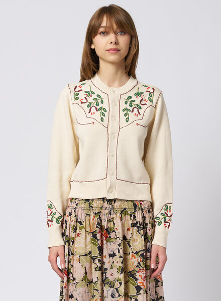 The Great The Western Beaded Cardigan Natural