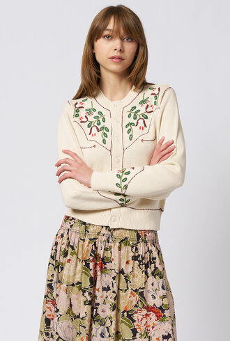 The Great The Western Beaded Cardigan Natural