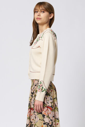 The Great The Western Beaded Cardigan Natural