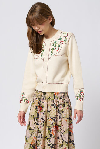 The Great The Western Beaded Cardigan Natural
