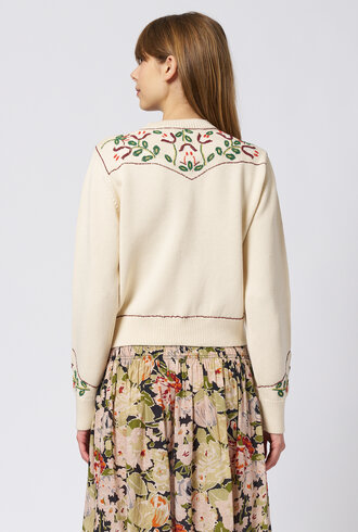 The Great The Western Beaded Cardigan Natural