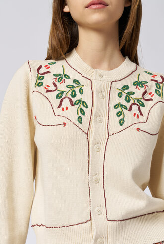 The Great The Western Beaded Cardigan Natural