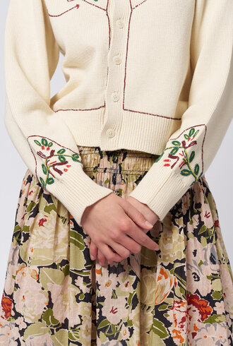 The Great The Western Beaded Cardigan Natural