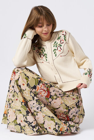 The Great The Western Beaded Cardigan Natural
