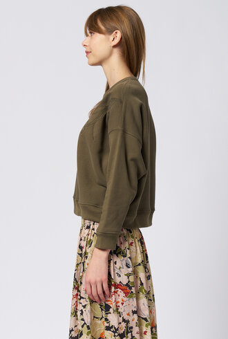 The Great The Floral Applique Teammate Sweatshirt Army