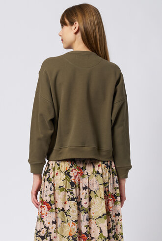 The Great The Floral Applique Teammate Sweatshirt Army