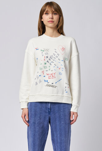 Raquel Allegra Hesperia Sweatshirt Vintage White