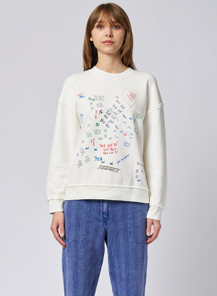 Raquel Allegra Hesperia Sweatshirt Vintage White
