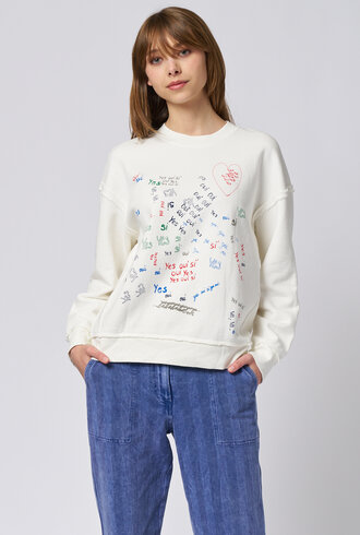 Raquel Allegra Hesperia Sweatshirt Vintage White
