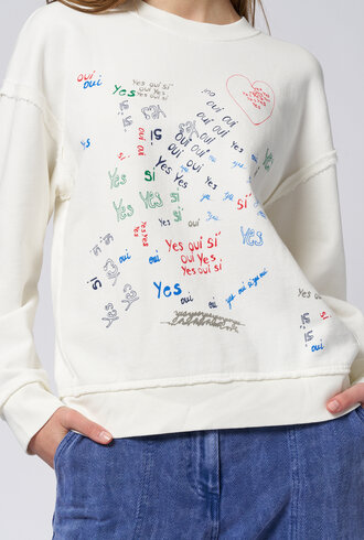 Raquel Allegra Hesperia Sweatshirt Vintage White