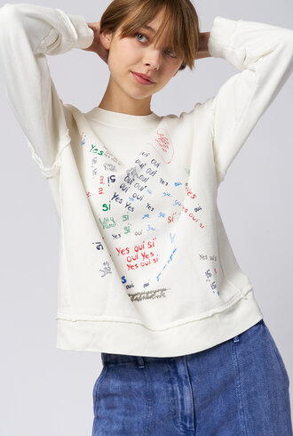 Raquel Allegra Hesperia Sweatshirt Vintage White