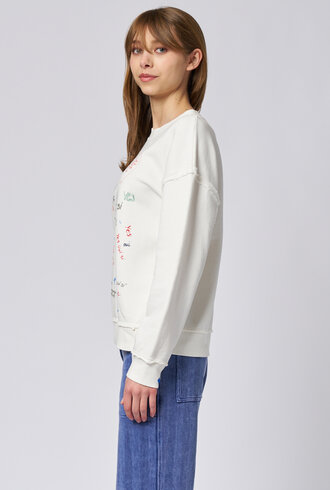 Raquel Allegra Hesperia Sweatshirt Vintage White