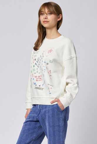 Raquel Allegra Hesperia Sweatshirt Vintage White