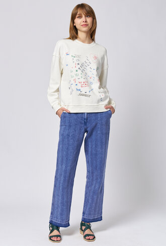 Raquel Allegra Hesperia Sweatshirt Vintage White