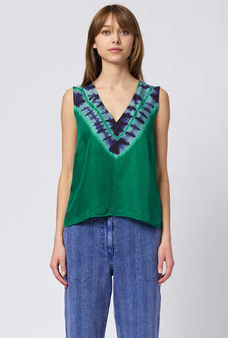 Raquel Allegra Zane Tank Green Blue