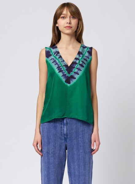 Raquel Allegra Zane Tank Green Blue