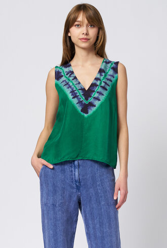 Raquel Allegra Zane Tank Green Blue