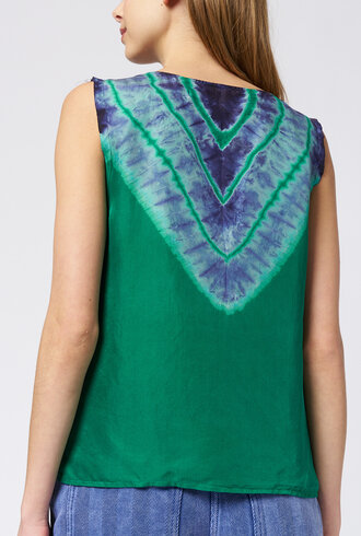 Raquel Allegra Zane Tank Green Blue