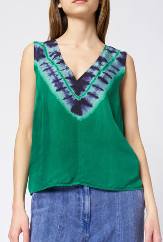 Raquel Allegra Zane Tank Green Blue