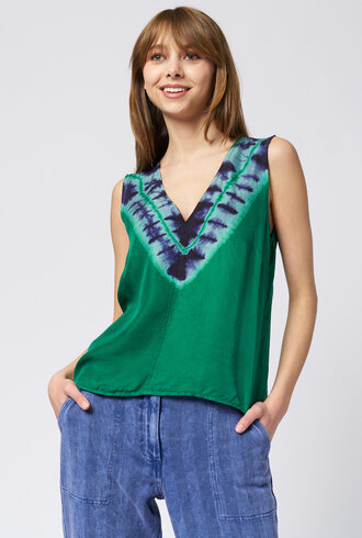 Raquel Allegra Zane Tank Green Blue