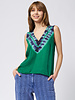 Raquel Allegra Zane Tank Green Blue