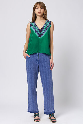 Raquel Allegra Zane Tank Green Blue