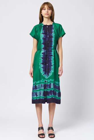 Raquel Allegra Marceline Dress Green Blue