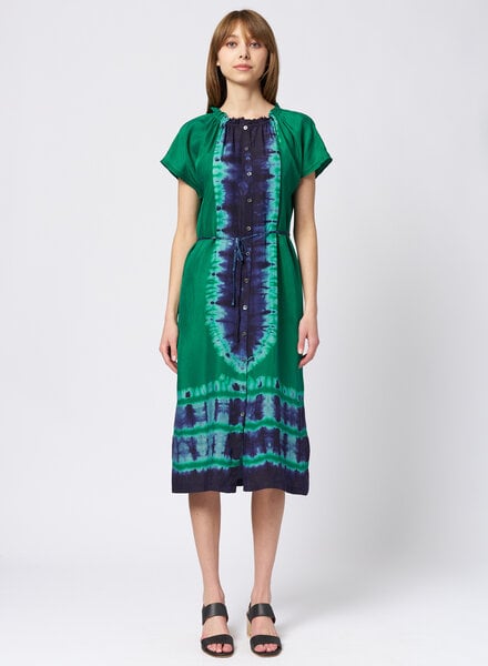 Raquel Allegra Marceline Dress Green Blue