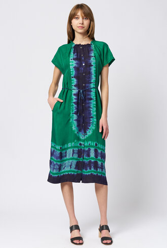 Raquel Allegra Marceline Dress Green Blue