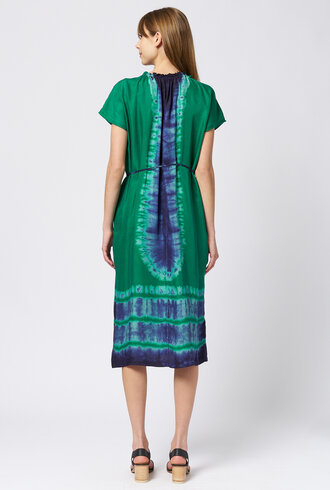 Raquel Allegra Marceline Dress Green Blue