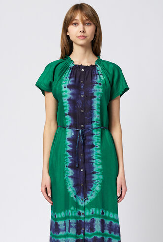 Raquel Allegra Marceline Dress Green Blue