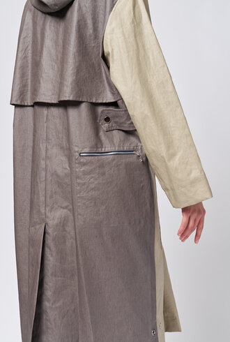 Pret Pour Partir Ondee Coat  Bi Color Khaki/Bronze