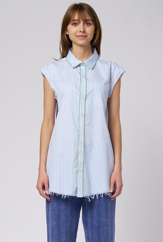 Raquel Allegra Gardener Shirt Blue Stripe