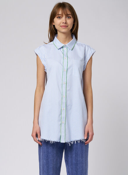 Raquel Allegra Gardener Shirt Blue Stripe
