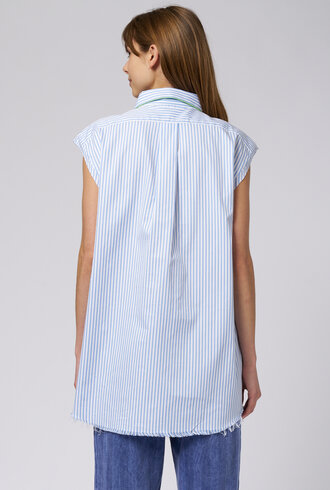 Raquel Allegra Gardener Shirt Blue Stripe