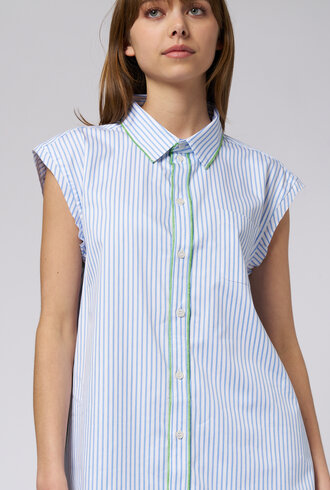 Raquel Allegra Gardener Shirt Blue Stripe