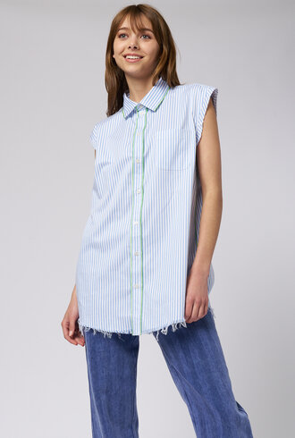 Raquel Allegra Gardener Shirt Blue Stripe