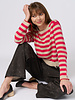 Raquel Allegra Clark Pullover Cerise Stripe
