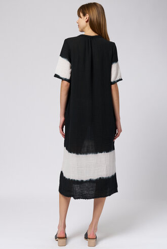 Raquel Allegra Peasant Dress Black Vibration