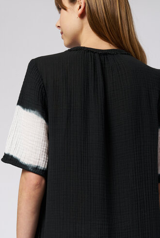 Raquel Allegra Peasant Dress Black Vibration