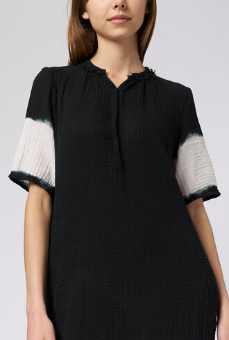 Raquel Allegra Peasant Dress Black Vibration