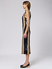 Raquel Allegra Column Midi Dress Neutral  Stripes