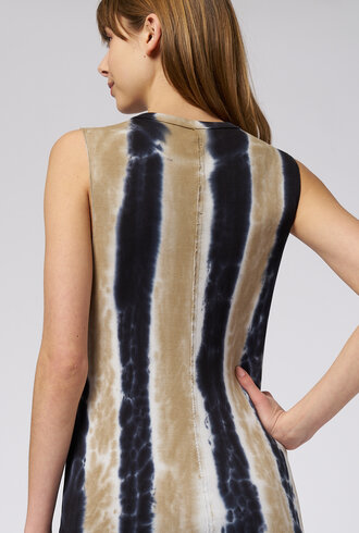 Raquel Allegra Column Midi Dress Neutral  Stripes