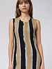 Raquel Allegra Column Midi Dress Neutral  Stripes