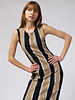 Raquel Allegra Column Midi Dress Neutral  Stripes